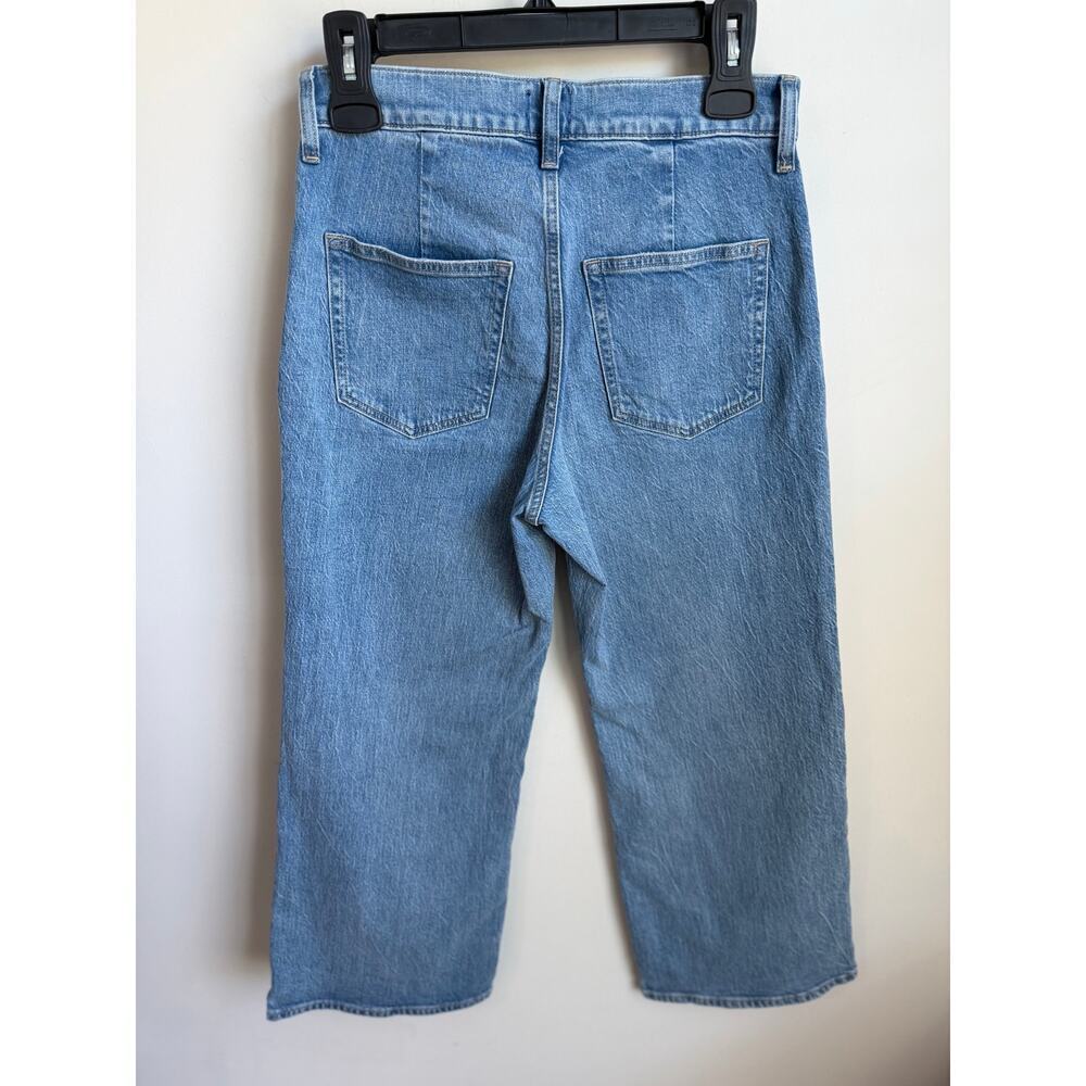 J. Crew High Waisted Button Fly Point Sur Denim Wide Leg Crop Jeans Blue 25P - Picture 6 of 10